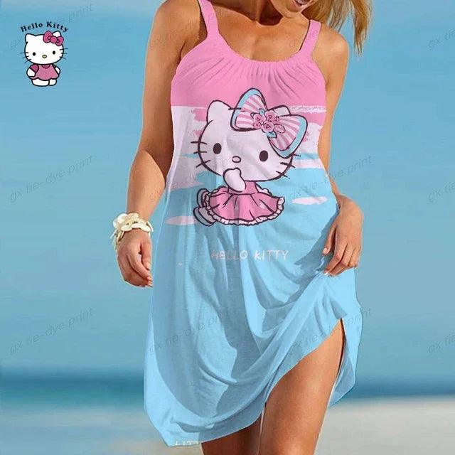 Hello Kitty Women Summer Dress, 9 Designs, S-5XL - Just Cats - Gifts for Cat Lovers