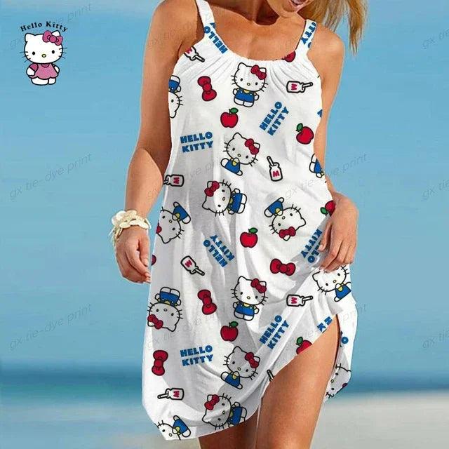 Hello Kitty Women Summer Dress, 9 Designs, S-5XL - Just Cats - Gifts for Cat Lovers