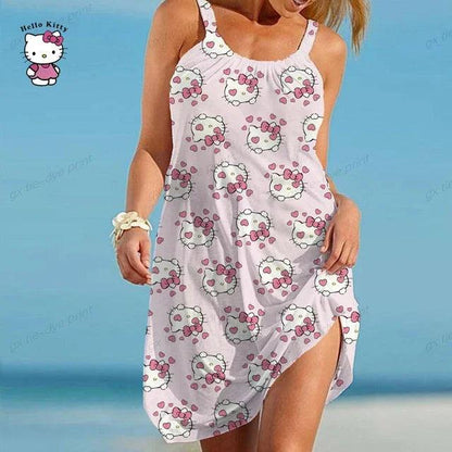 Hello Kitty Women Summer Dress, 9 Designs, S-5XL - Just Cats - Gifts for Cat Lovers