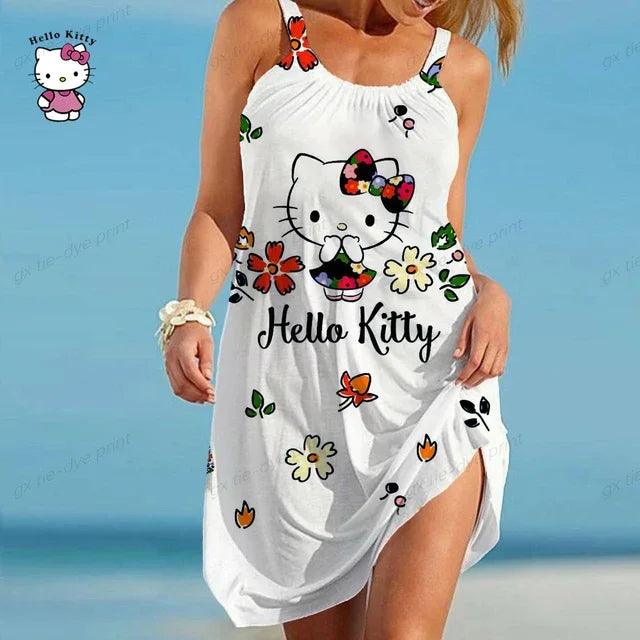 Hello Kitty Women Summer Dress, 9 Designs, S-5XL - Just Cats - Gifts for Cat Lovers