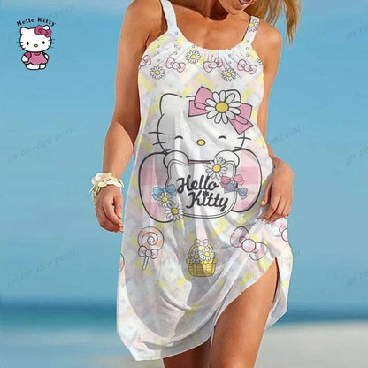 Hello Kitty Women Summer Dress, 9 Designs, S-5XL - Just Cats - Gifts for Cat Lovers