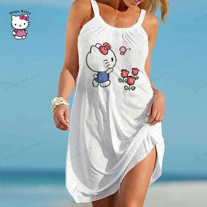 Hello Kitty Women Summer Dress, 9 Designs, S-5XL - Just Cats - Gifts for Cat Lovers