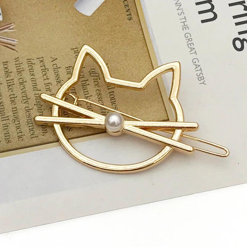 Hollow Cat Hair Pin, Gold/Silver - Just Cats - Gifts for Cat Lovers