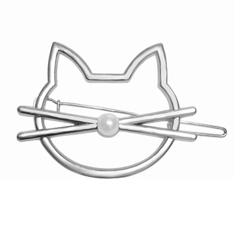 Hollow Cat Hair Pin, Gold/Silver - Just Cats - Gifts for Cat Lovers