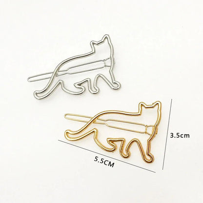 Hollow Cat Shape Hairclip, Silver/Gold, Minimum order 2PCS - Just Cats - Gifts for Cat Lovers