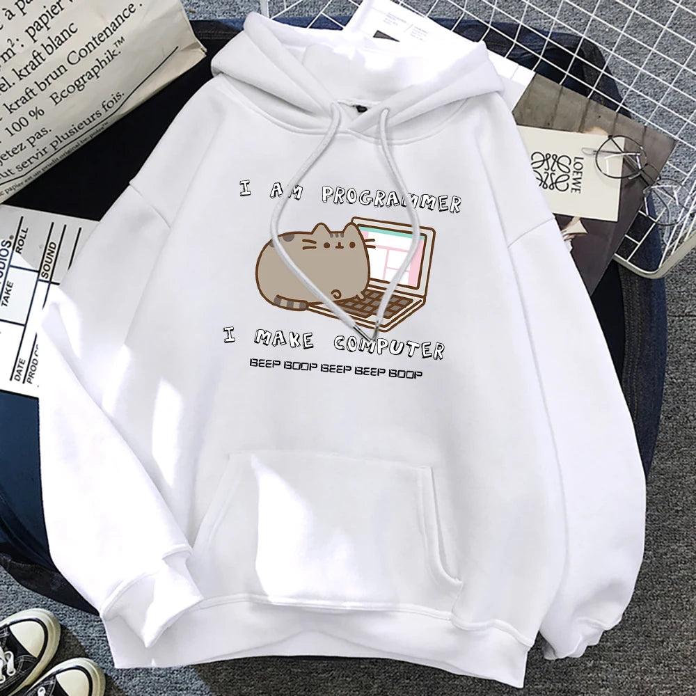 I Am Programmer Pusheen Cat Hoodie, 11 Colors, S-2XL - Just Cats - Gifts for Cat Lovers