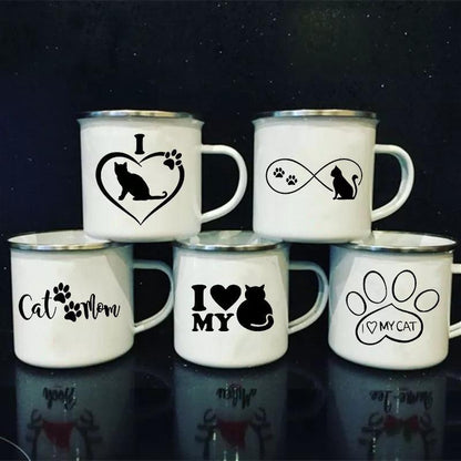 I Love My Cat Print Enamel Mugs - Just Cats - Gifts for Cat Lovers