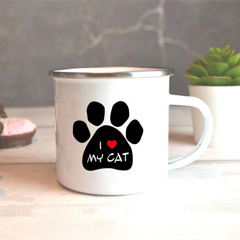 I Love My Cat Print Enamel Mugs - Just Cats - Gifts for Cat Lovers