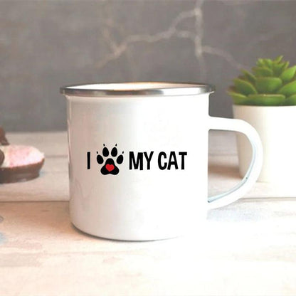 I Love My Cat Print Enamel Mugs - Just Cats - Gifts for Cat Lovers