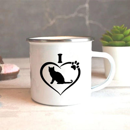 I Love My Cat Print Enamel Mugs - Just Cats - Gifts for Cat Lovers