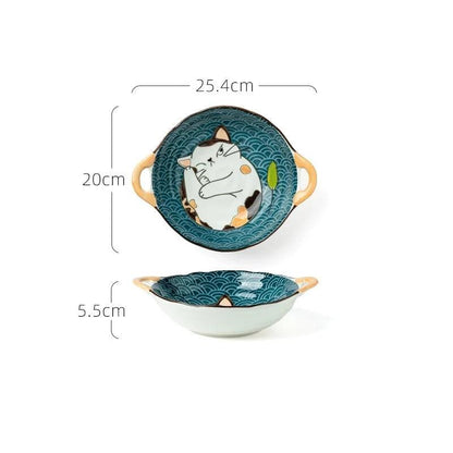 Japanese Style Ceramic Dishes, 13 Sizes - Just Cats - Gifts for Cat Lovers