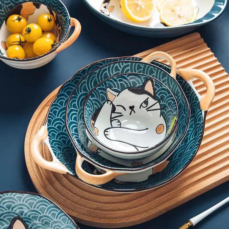 Japanese Style Ceramic Dishes, 13 Sizes - Just Cats - Gifts for Cat Lovers