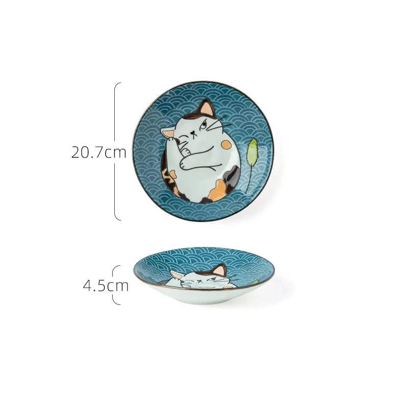 Japanese Style Ceramic Dishes, 13 Sizes - Just Cats - Gifts for Cat Lovers