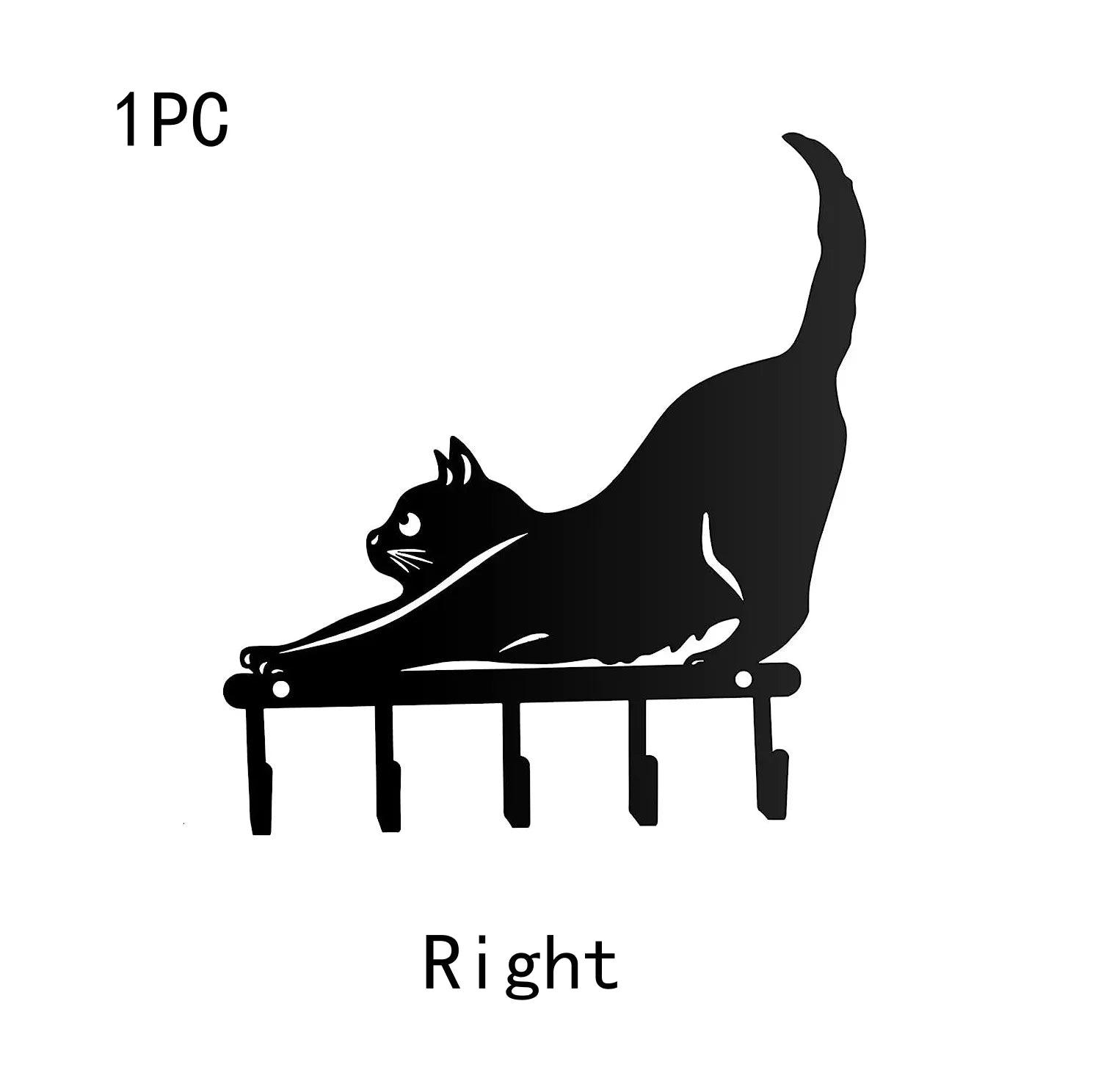 Metal Black Cat Hook Rack - Just Cats - Gifts for Cat Lovers