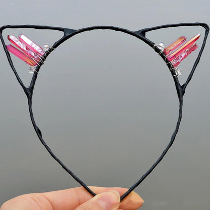 Natural Crystal Cat Ears Headband - Just Cats - Gifts for Cat Lovers