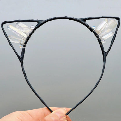 Natural Crystal Cat Ears Headband - Just Cats - Gifts for Cat Lovers