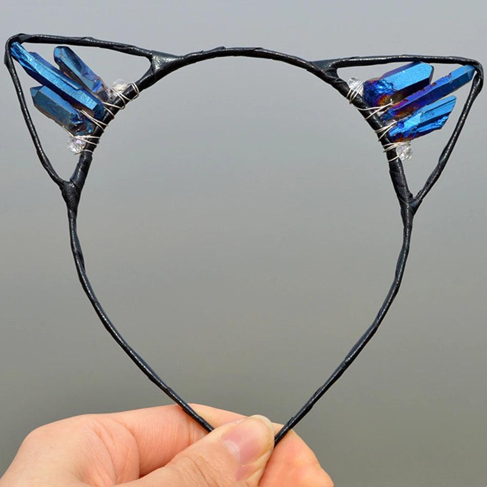 Natural Crystal Cat Ears Headband - Just Cats - Gifts for Cat Lovers