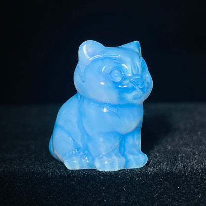 Natural Crystal Sitting cat Figurine - Just Cats - Gifts for Cat Lovers