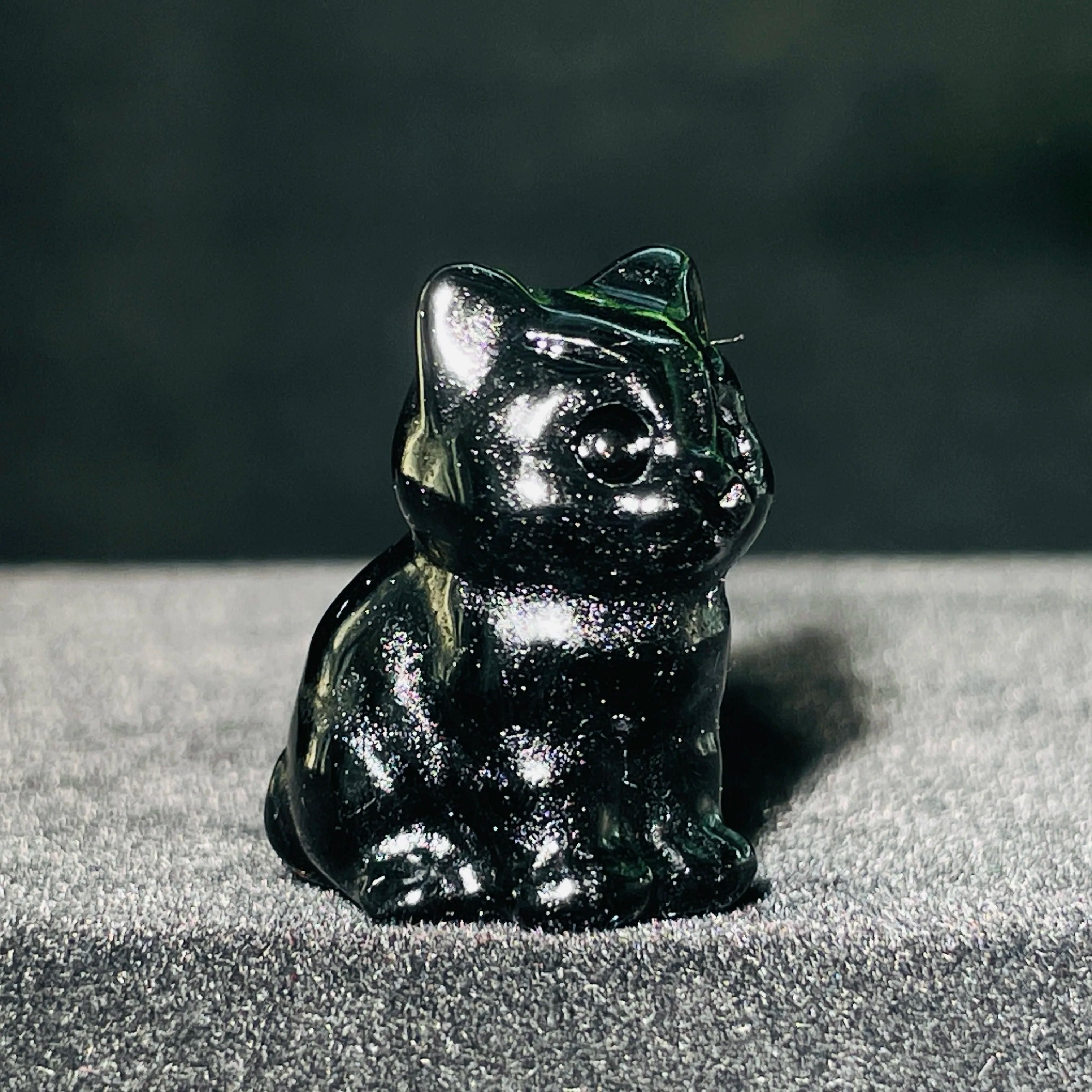 Natural Crystal Sitting cat Figurine - Just Cats - Gifts for Cat Lovers