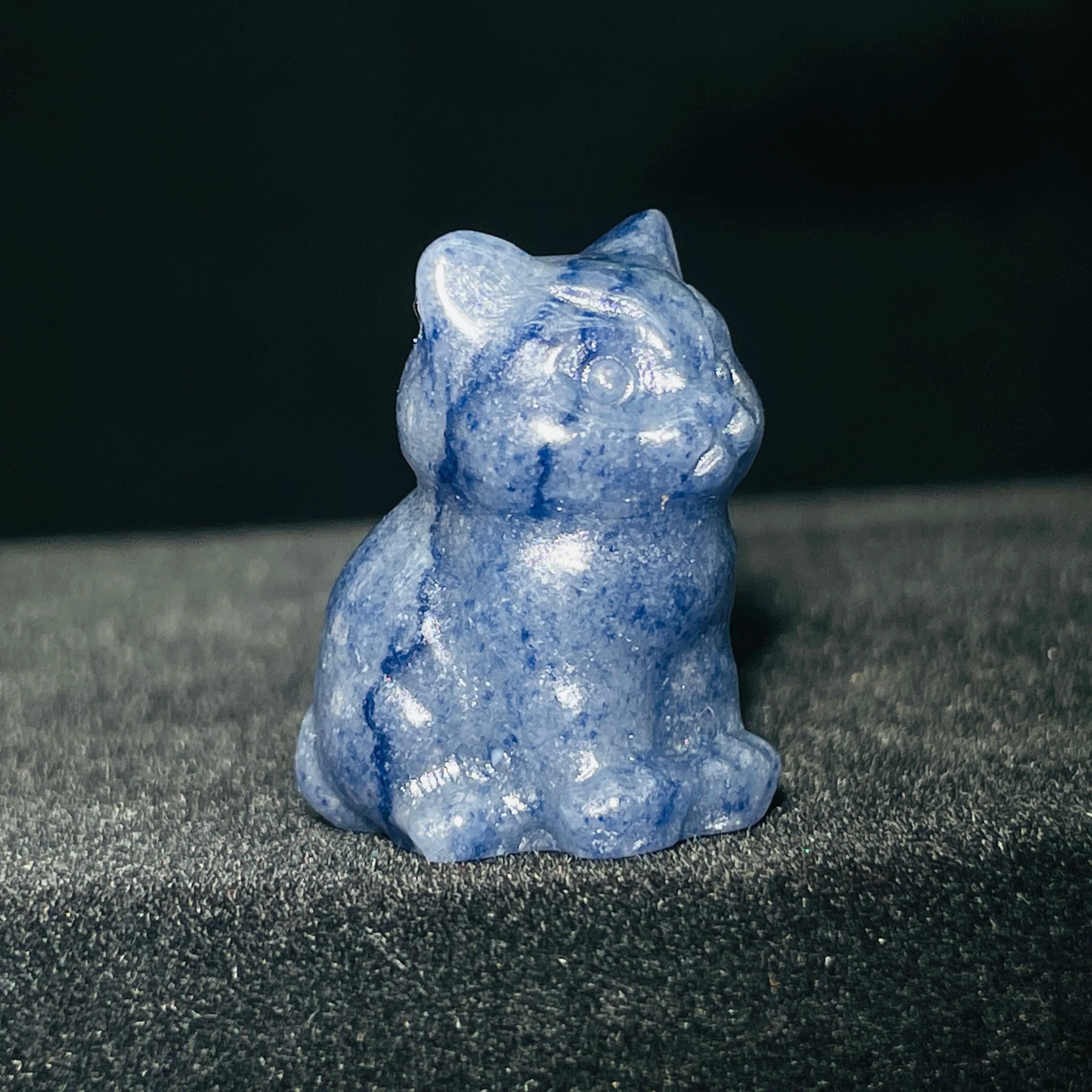 Natural Crystal Sitting cat Figurine - Just Cats - Gifts for Cat Lovers