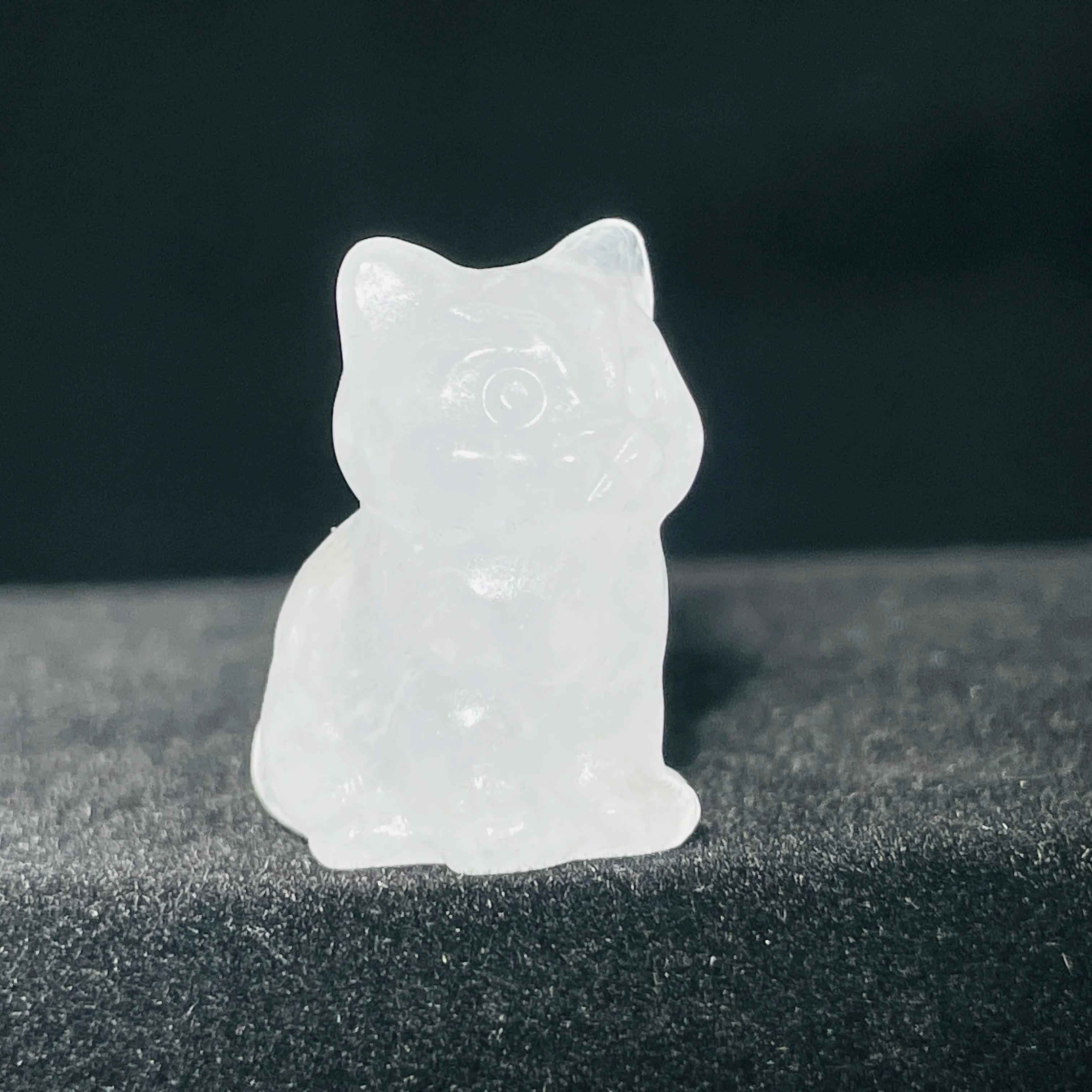 Natural Crystal Sitting cat Figurine - Just Cats - Gifts for Cat Lovers