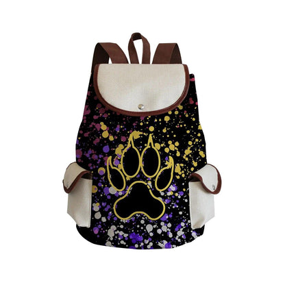 Paw Print Backpack, White, 18 Designs - Just Cats - Gifts for Cat Lovers