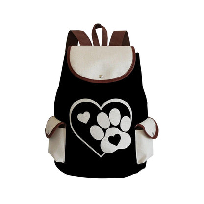 Paw Print Backpack, White, 18 Designs - Just Cats - Gifts for Cat Lovers