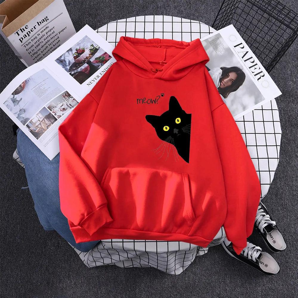 Peeking Black Cat Hoodie, 9 Colors,S-XXL - Just Cats - Gifts for Cat Lovers