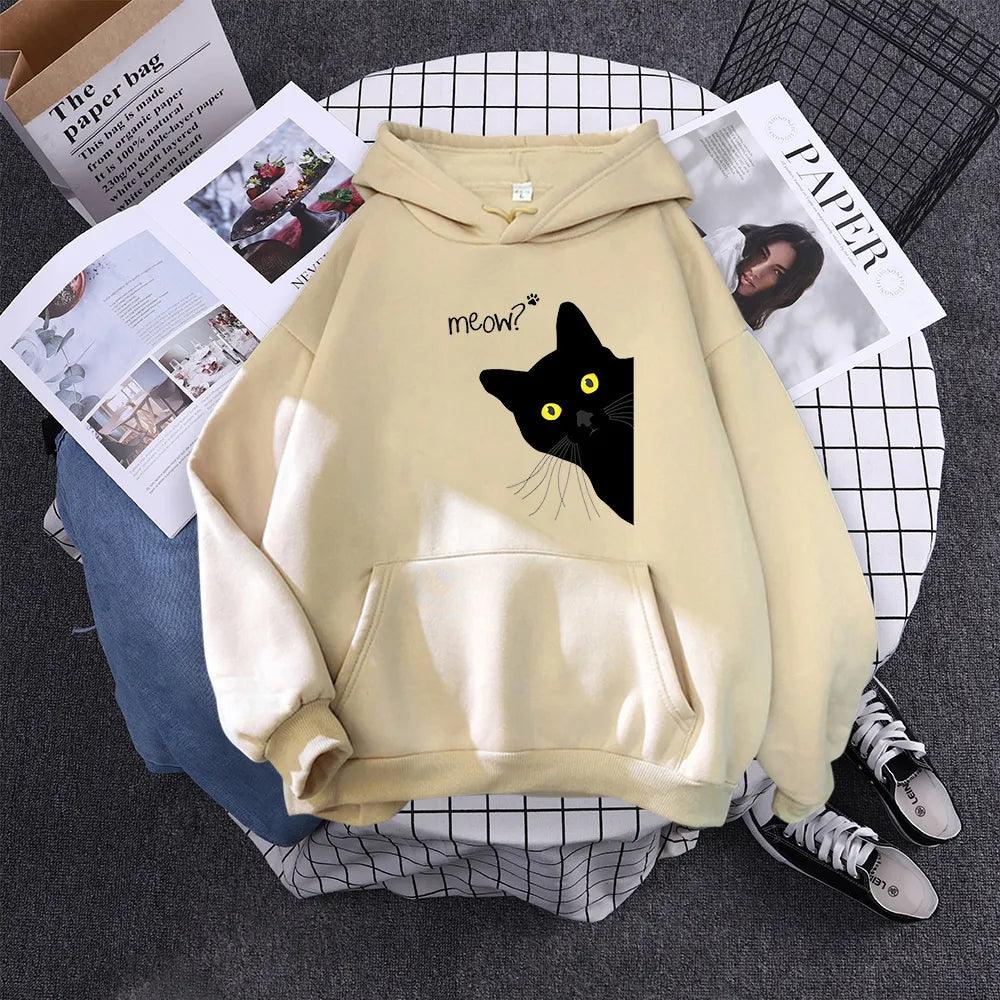 Peeking Black Cat Hoodie, 9 Colors,S-XXL - Just Cats - Gifts for Cat Lovers