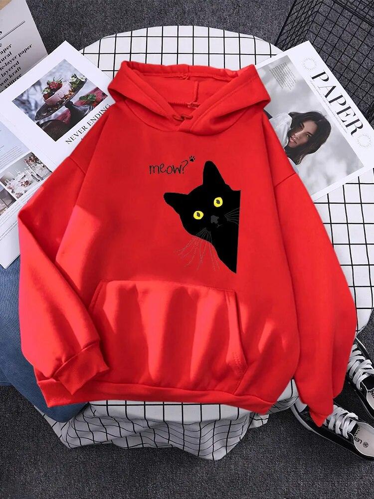 Peeking Black Cat Hoodie, 9 Colors,S-XXL - Just Cats - Gifts for Cat Lovers