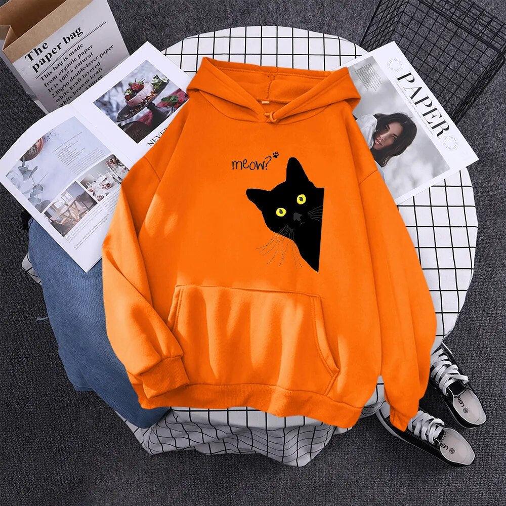 Peeking Black Cat Hoodie, 9 Colors,S-XXL - Just Cats - Gifts for Cat Lovers