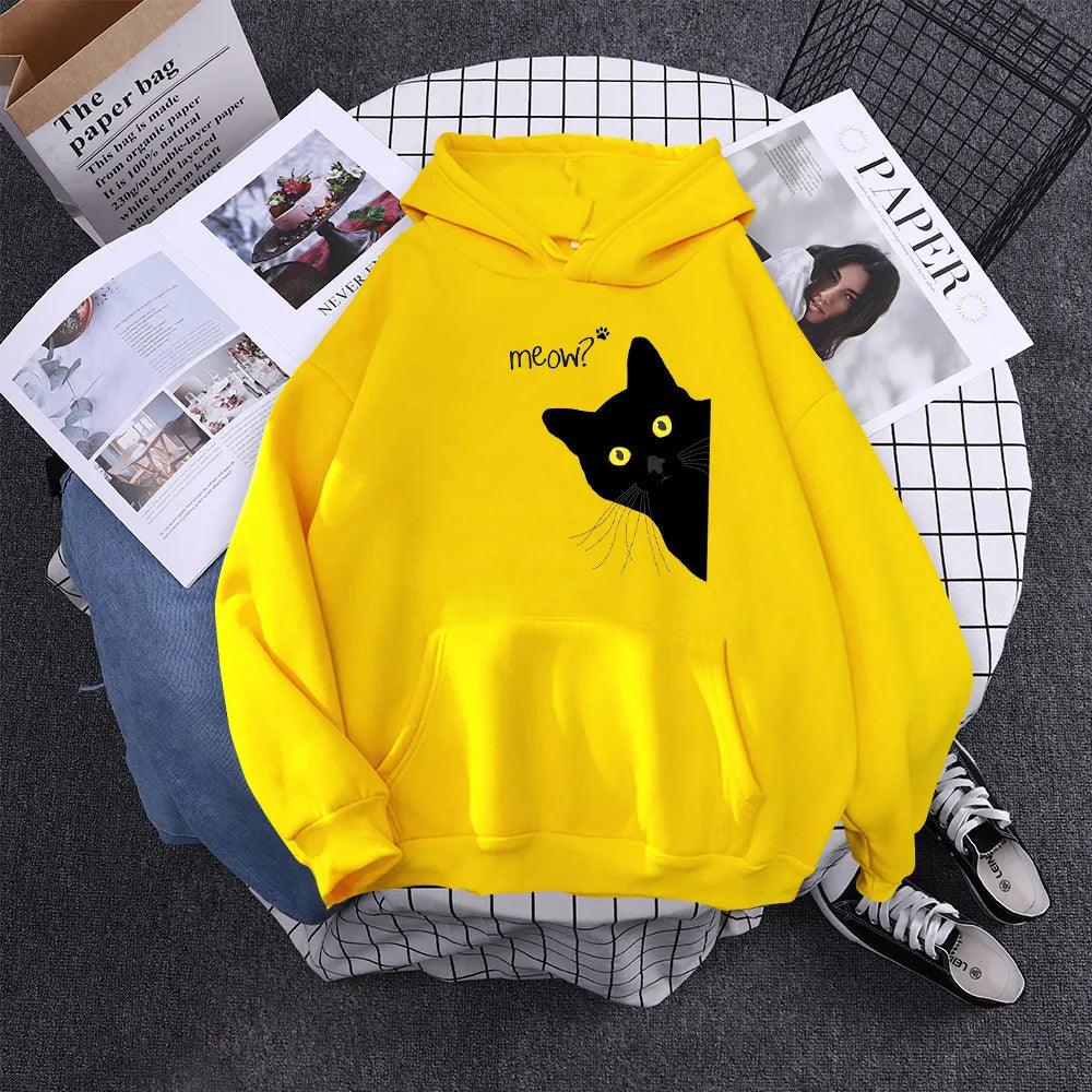 Peeking Black Cat Hoodie, 9 Colors,S-XXL - Just Cats - Gifts for Cat Lovers