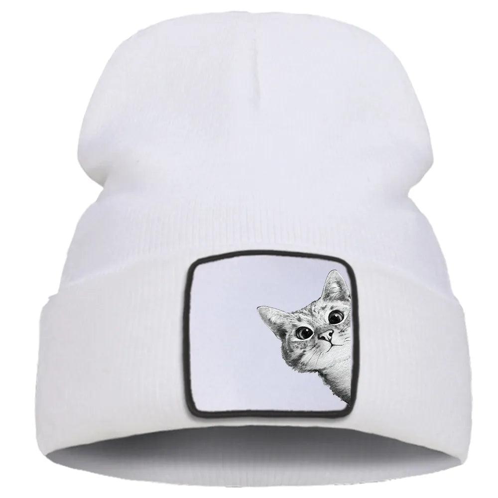 Peeking Tabby Cat Knit Hat, 10 colors - Just Cats - Gifts for Cat Lovers