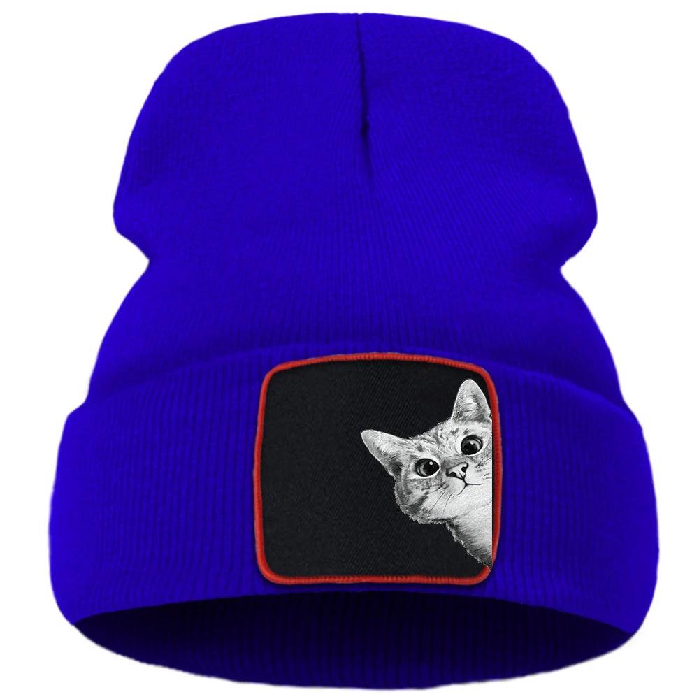 Peeking Tabby Cat Knit Hat, 10 colors - Just Cats - Gifts for Cat Lovers