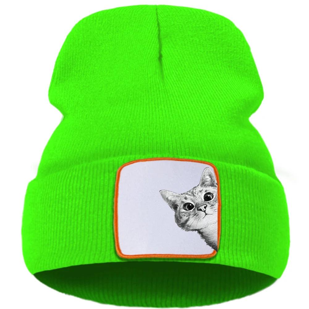 Peeking Tabby Cat Knit Hat, 10 colors - Just Cats - Gifts for Cat Lovers