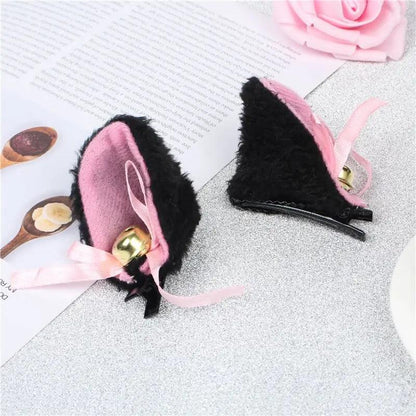 Plush Cat Ears Hair Clips Pair, 6 Colors - Just Cats - Gifts for Cat Lovers