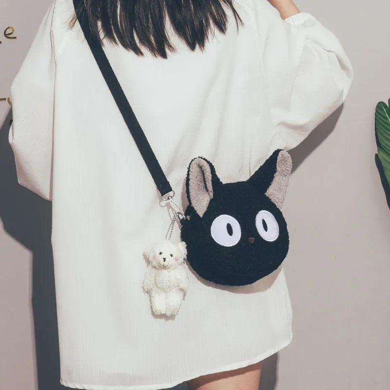 Plush Cat Face Shoulder/Crossbody Bag - Just Cats - Gifts for Cat Lovers