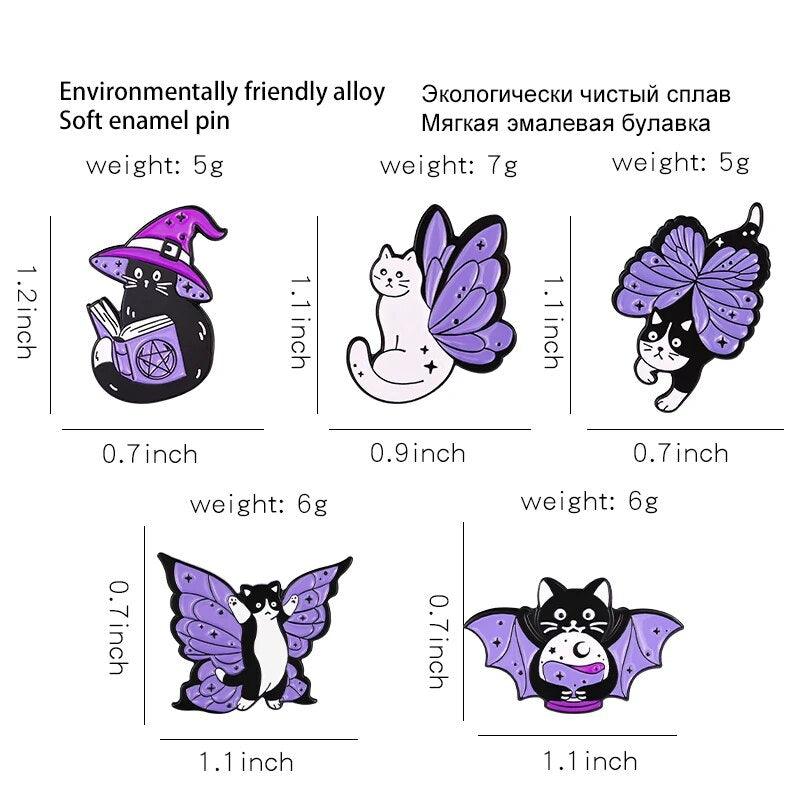 Purple Winged Cat Pin - Just Cats - Gifts for Cat Lovers