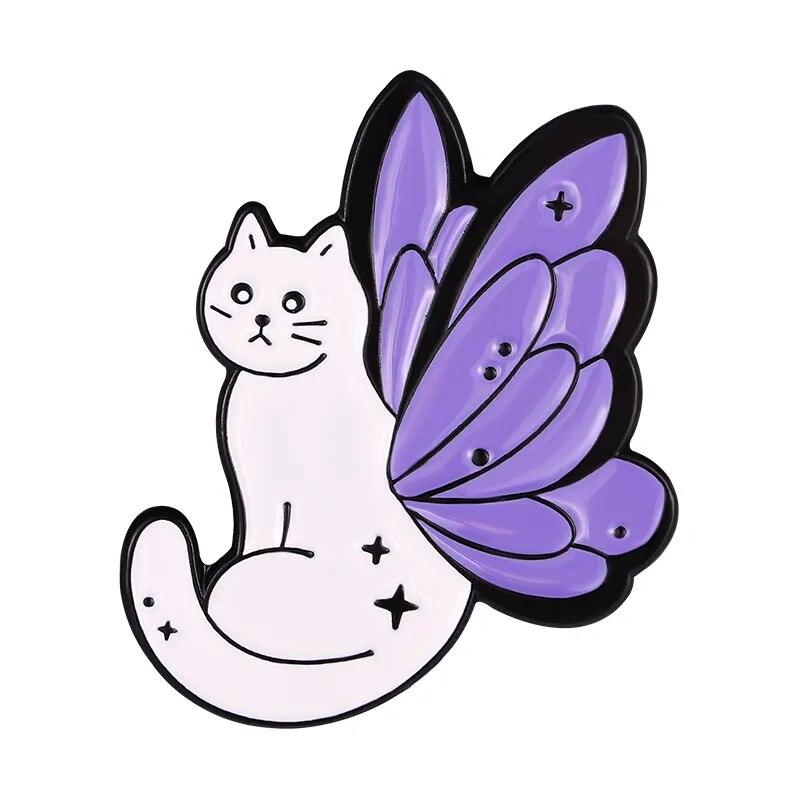 Purple Winged Cat Pin - Just Cats - Gifts for Cat Lovers