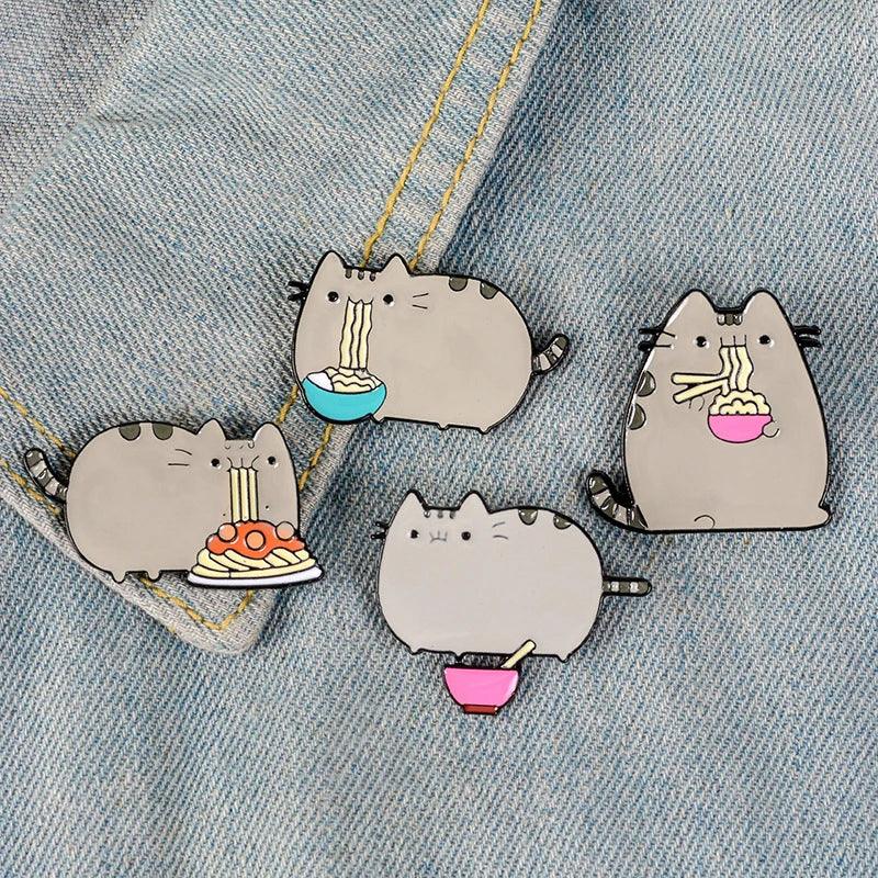 Pusheen Cat Pins, 4 desings - Just Cats - Gifts for Cat Lovers