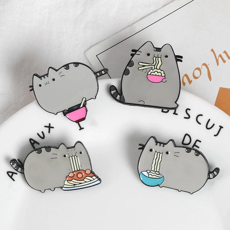 Pusheen Cat Pins, 4 desings - Just Cats - Gifts for Cat Lovers