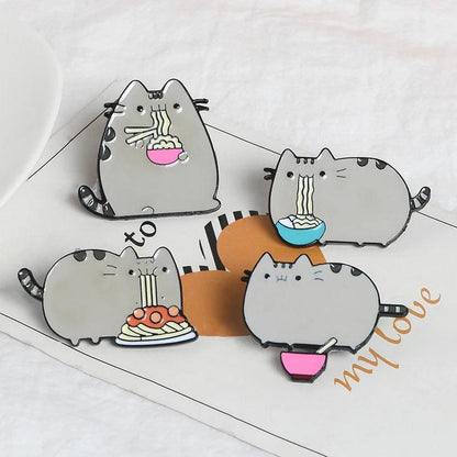 Pusheen Cat Pins, 4 desings - Just Cats - Gifts for Cat Lovers