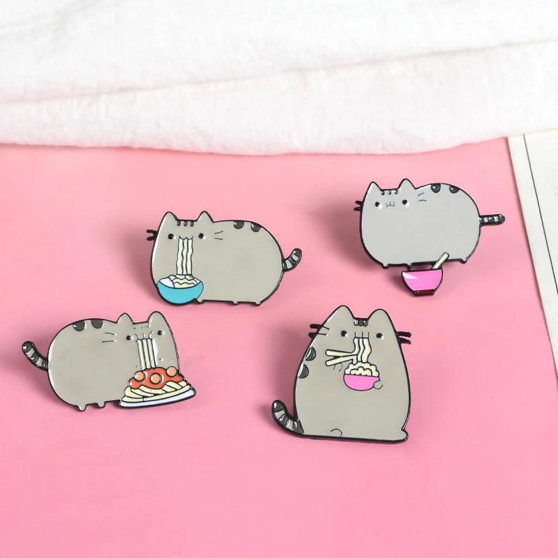 Pusheen Cat Pins, 4 desings - Just Cats - Gifts for Cat Lovers