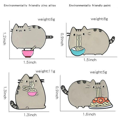 Pusheen Cat Pins, 4 desings - Just Cats - Gifts for Cat Lovers