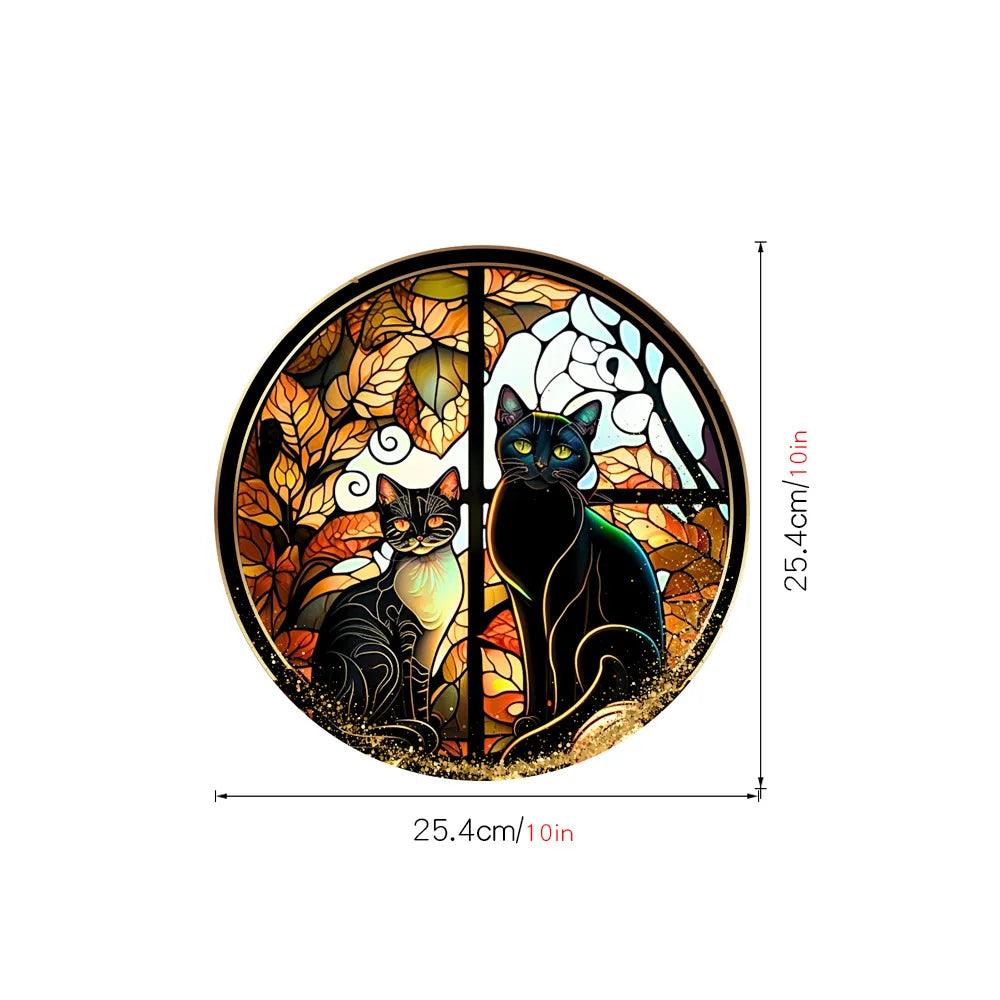 PVC Window Glass-stained style Stickers, 2 Designs - Just Cats - Gifts for Cat Lovers