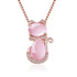 Quartz and Zirconia 925 Silver Cat Pendant Necklace, 3 Colors - Just Cats - Gifts for Cat Lovers