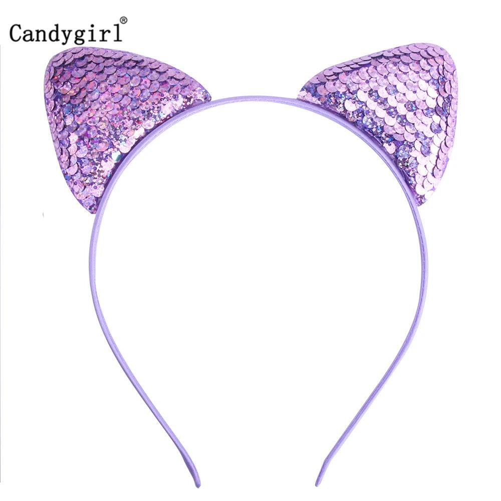 Reversible Sequin Cat Ears Head Band, 18 Colors - Just Cats - Gifts for Cat Lovers