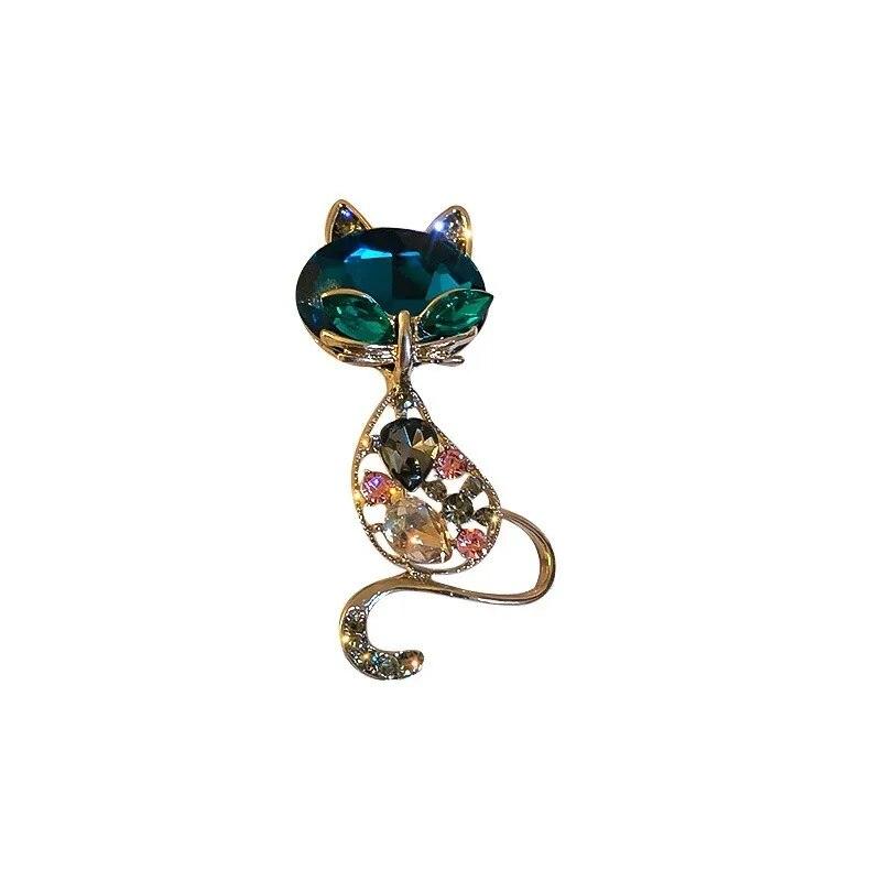 Rhinestone Cat Brooch - Just Cats - Gifts for Cat Lovers