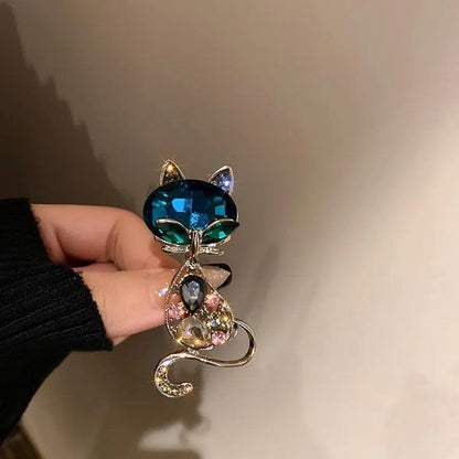 Rhinestone Cat Brooch - Just Cats - Gifts for Cat Lovers