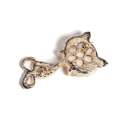 Rhinestone Opal Cat Brooch - Just Cats - Gifts for Cat Lovers